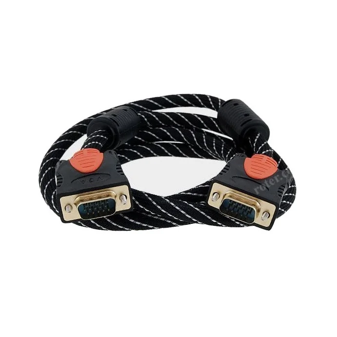 KABEL DB15 / VGA WT-WT 3.0M FILTR CZARNY BAWEŁNA