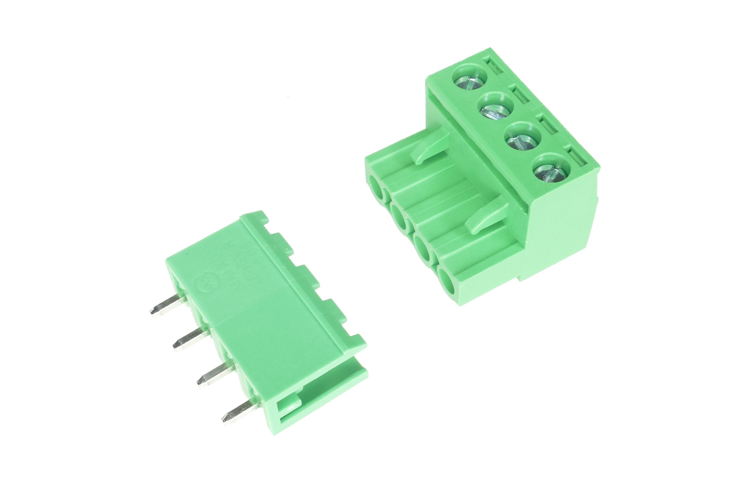 Listwa montażowa rozłączalna 4-pinowa (4 tory) – wtyk kątowy + gniazdo proste THT 5.08 mm