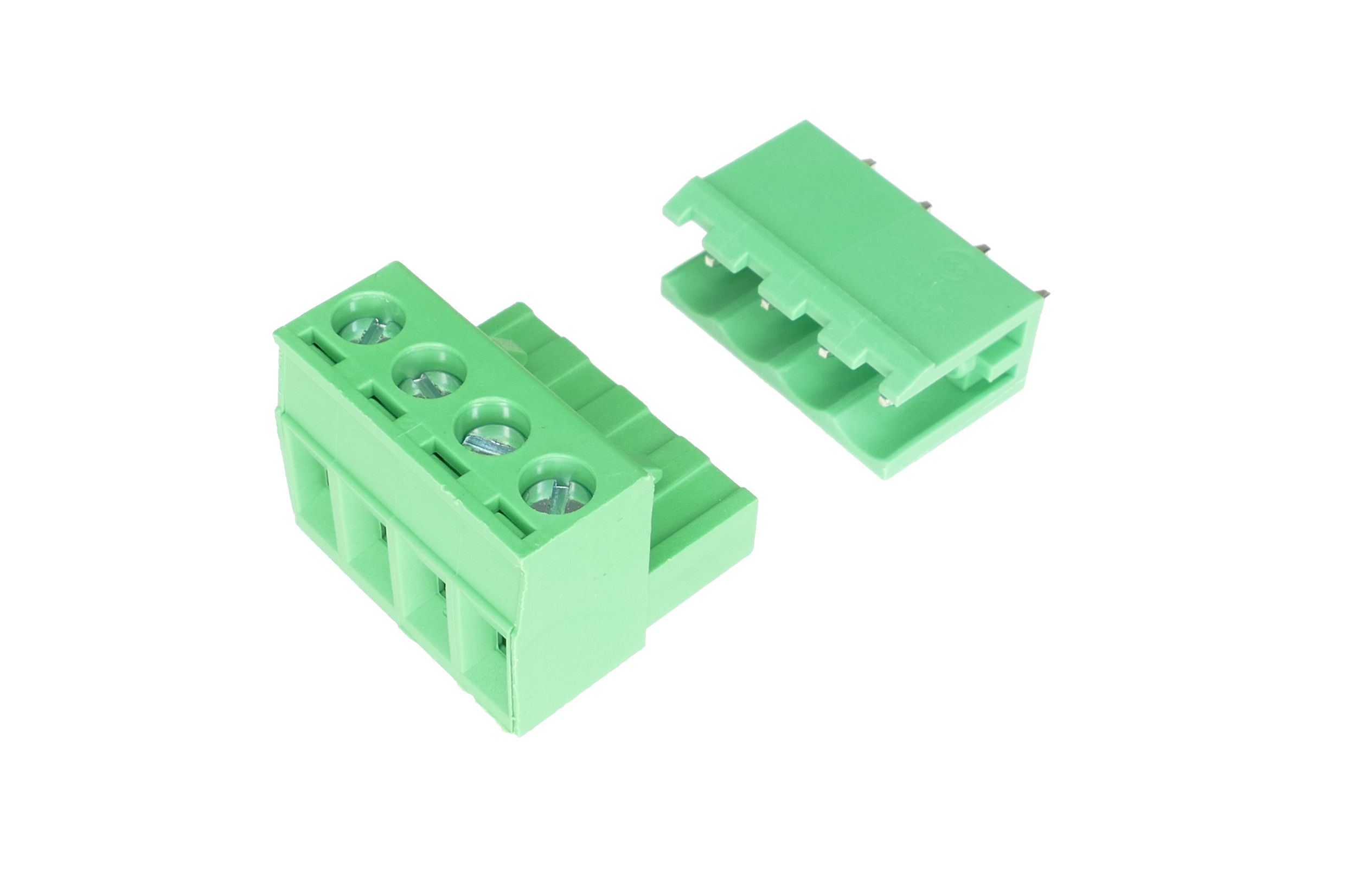 Listwa montażowa rozłączalna 4-pinowa (4 tory) – wtyk kątowy + gniazdo proste THT 5.08 mm